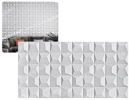 XLIHAWY 3D Wall Panels Faux Stone, Cement Texture Interior Wall Stickers, PU Wainscoting Panel for Home Office Mall Hotel(Gray,0.6x1.2m/23.6x47.2in/15pcs)