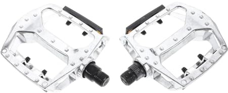 TOYZFRIENDY 2 Pièces Pédales de Vélo en Alliage d'Aluminium Argenté, Antidérapantes, Légères et Résistantes, Lot de 2 Pédales Pliantes Universelles Adaptées aux Vélos Pliants, VTT et Usage