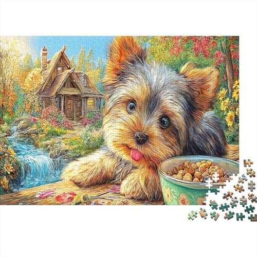 Yorkshire Terrier Jigsaw Puzzle 1000 Pieces Thick Cardboard Bundle for Adults Kids 12+ Fun Family 38x26cm/1000pcs