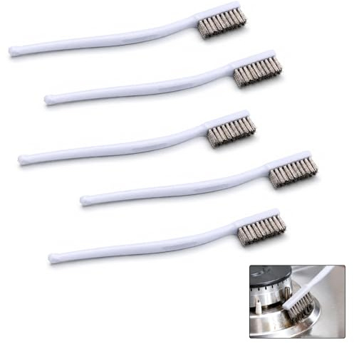 QIHAWN 5Pcs 6.69in Long Wire Brushes for Rust Removal & Gap Cleaning | Durable stainless steel, reinforced bristles, long handle, 5 pack, clears rust & welding slag, for kitchen & industrial use