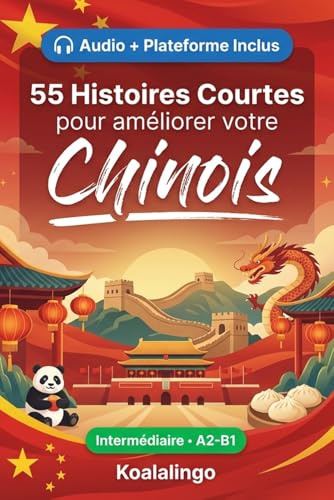 55 histoires courtes bilingues pour apprendre le chinois niveau intermédiaire: Améliorez votre vocabulaire, votre lecture et votre compréhension ... pour étudiants et adultes de niveau A2-B1