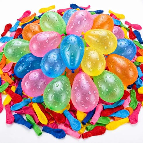 AURALIN 200 bombe d'acqua premium colorate con bocchettone di riempimento, palloncini ad acqua biodegradabili in lattice naturale per adulti, feste estive in giardino, giochi all'aperto e accessori