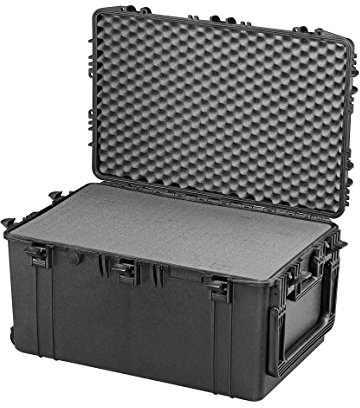 Huge Mobile Wheeled Waterproof Dustproof IP67 Rated Hard Protective Flight Case Trunk with Foam – Perfect for Lenses Video Accessories