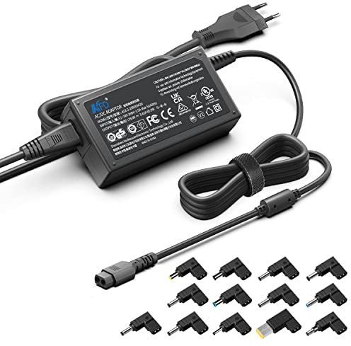 KFD 65W Chargeur Universel pour Ordinateur Portable ASUS Acer Sony Toshiba NEC HP Compaq Envy Dell IBM Lenovo Samsung LG Medion Adaptateur Alimentations Secteur avec 13 Embouts