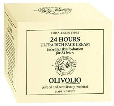 OLIVOLIO 24h-Aktiv ultra-reichhaltige Gesichtscreme mit 100% Bio Olivenöl/Hyaluronsäure und Q10 - ohne Mineralöl und Parabene !