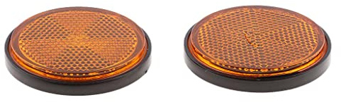 SDENSHI 2X Universal Runde Reflektoren, Katzenauge Rückstrahler für ATV Quad Dirt Bike Roller - Orange