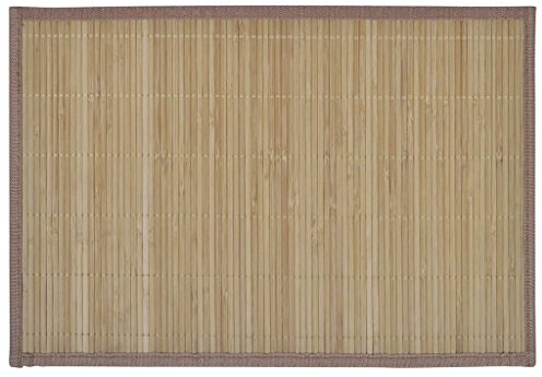 yorten 6er-Set Platzsets Bambus-Platzdeckchen rutschfest für küche Speisetisch Braun 30 x 45 cm (B x L)