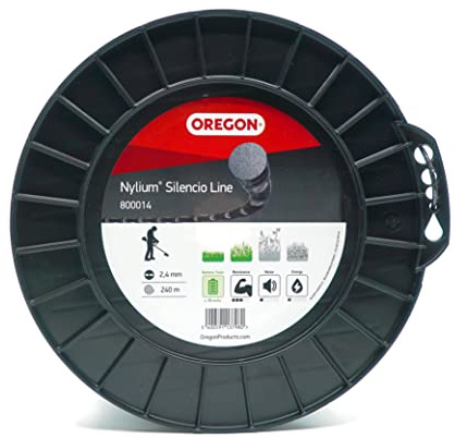 Oregon Runder Mähfaden 2,4mm, 2,4 mm x 240 m (800014) | Für hohes Gras, Unkraut, Rasen und dichte Vegetation, Leiser Betrieb, Für die meisten Rasentrimmer