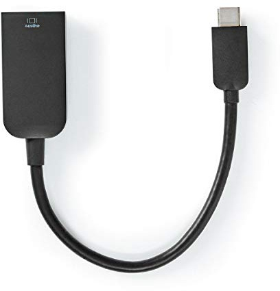 NEDIS Adattatore USB | USB 3.2 Gen 1 | USB Type-C ™ Maschio | HDMI ™ Femmina | 0.20 m | Tondo | Placcato Nickel | PVC | Nero | Polybag 0.20 m Nero