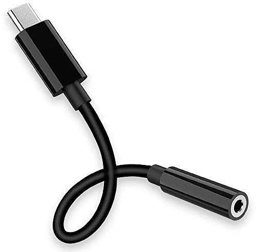 OcioDual USB Typ C Male auf 3.5 mm TRRS OMPT Klinke Adapter Female Schwarz Kopfhörer Kopfhöreranschluss Aux Jack Mini Kabel