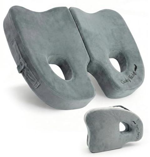 Cushy Tushy Premium Foldable Piriformis Seat Cushion - Piriformis Pain and Sciatic Pain Relief Cushion - for Home & Office Use, Perfect for Travel or Driving