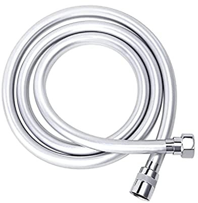 Flessibile Doccia Tubo Doccia in PVC 1,5 m, con Protezione Anti-Torsione e Anti-piega, Flessibile con Doppia Testa in Ottone, Attacco Universale G1/2