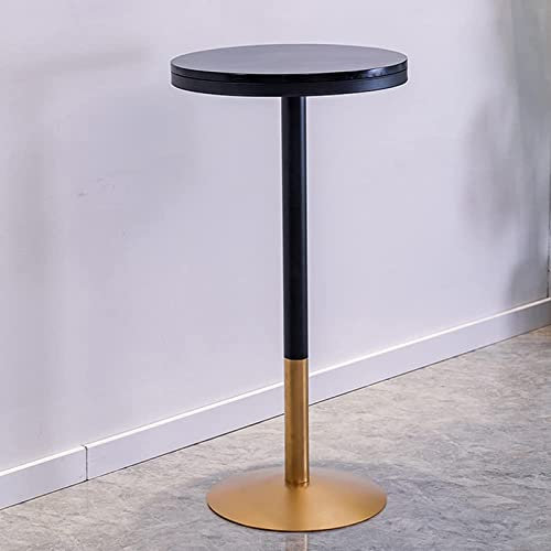 Moderner runder hoher Cocktailtisch aus Marmor, goldene Marmorbar, mit starkem Metallrahmen, geeignet für Wohnzimmer, Küche, Café, Höhe 75 cm, 95 cm, 105 cm