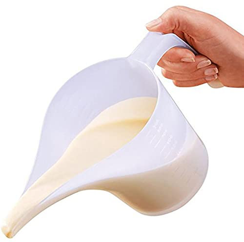 Cozylkx Taza Medidora De Pico Largo De 1000 ml, Jarra Medidora De Plástico con Boca De Punta, Jarra Graduada con Embudo para Cocina