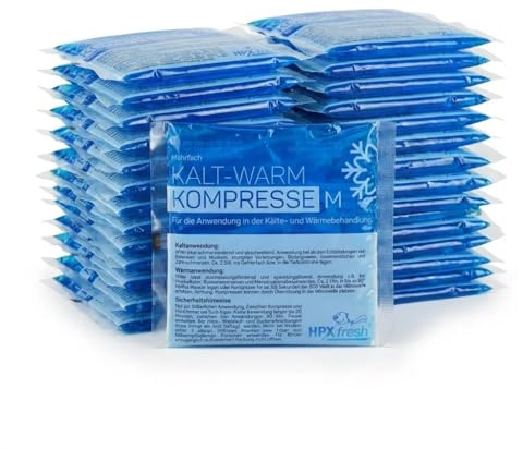 HPXfresh® Kalt Warm Kompressen | 50er Set | 13x14 cm | Kühlpacks für Prellungen, Insektenstiche und andere Schmerzen | wiederverwendbare Gel-Kühlkissen 50er Set Kompresse)