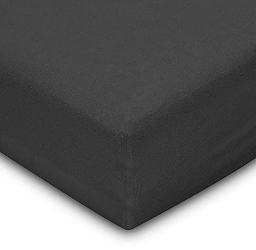 Flowen Spannbettlaken 120x190 cm Mikrofaser Spannbetttuch Dunkelgrau für Bett Atmungsaktive Hypoallergene Bettlaken Anti-Milbe Leicht Weich und Knitterfrei mit 30 cm Tiefe Tasche Maschinenwaschbares