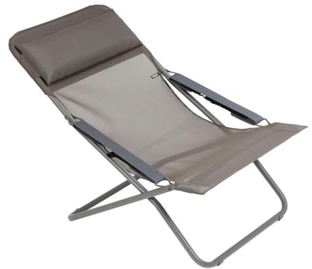 Lafuma MOBILIER - Faltbare Mehrpositionen-Sonnenliege TRANSABED - Widerstandsfähiges Batyline-Gewebe - Sonnenliege für Terrasse, Pool und Garten - 3 Positionen, Höchster Komfort, Frankreich - Graphit