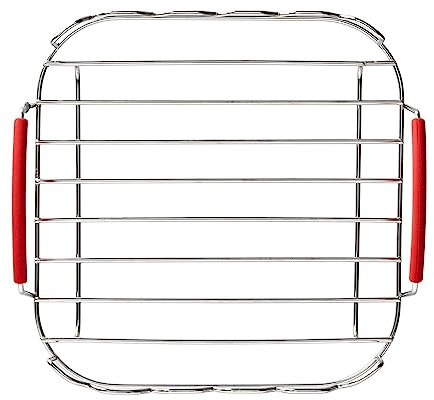 LUCKGONI Estante para freidora de aire de acero inoxidable con soporte de doble capa y pinchos, perfecto para barbacoas al aire libre y suministros de cocina en el hogar