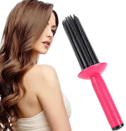 Pettini Arricciacapelli per Capelli, Pettine Arricciacapelli da Viaggio, Pettine Arricciacapelli Portatile, Pettine Arricciacapelli Antiscivolo per Donne, Uso Domestico, Viaggi, Incontri (Rosso)