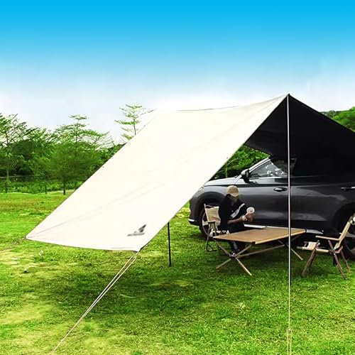 CLLXDZ Auto Markise, Wasserdicht Sonnensegel, Camping Dachzelt, Dachträger Sonnenschutzdach Heckklappe for Auto SUV Wohnwagen Outdoor