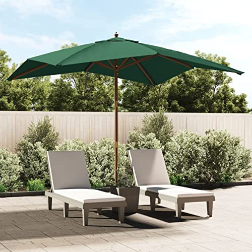 Gecheer Ombrellone da Giardino con Palo in Legno Verde 300x300x273 cm,Ombrelloni da Giardino,Ombrellone Decentrato Parasole,Ombrellone da Spiaggia,Ombrellone da Giardino Decentrato,#7,A363192