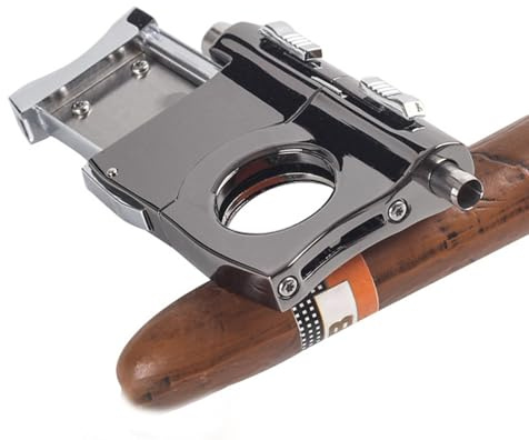 Xijobido Coupe-cigares,Coupe-cigares portable Perforateur 2 cigares intégré | Cigares en forme de V Punch Cutter Cigares Cutter Guillotine pour hommes et femmes