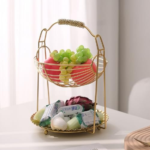 Estantes para fruteros, frutero, Cesta de Frutas Desmontable de 2 Niveles, Estante de Almacenamiento de Verduras Desmontable, Almacenamiento en el mostrador de la Cocina