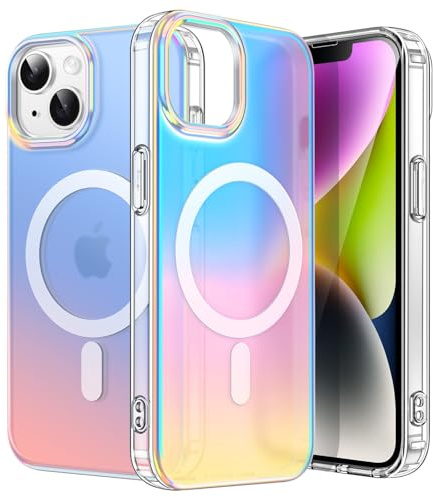 JETech Magnetische Hülle für iPhone 14, Irisierend | Kompatibel mit MagSafe, Farbige Transluzent Handyhülle