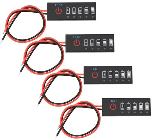 OTOTEC 4PCS Li-ion Battery Capacity Voltage Meter Tester 2S 7.4V 15mA Line Length 14.5cm 40x15x2.7mm Lithium Battery Capacity Indicator Module