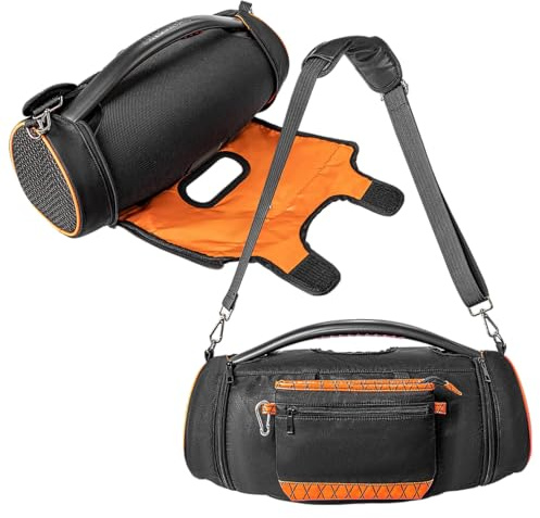 Hzycwgone Estuche de Transporte Funda de Viaje Portátil Accesorios con Correa para JBL Boombox 2/Boombox 3/Boombox 3 WiFi Altavoz Bluetooth,Bolsa Adicional para Cargador,Negro
