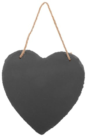 HANABASS Heart Shaped Label Tags Decorative Memo Board for Garden Plant Marking Easy to Write with Chalk Includes Hanging Rope for Tags Present Labels