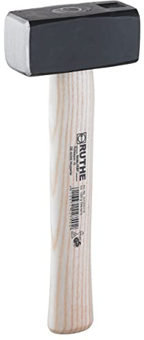 Maceta cuadrada de albañil DIN 6475 con mango de madera, ideal para mezcla y transporte de cemento en obras.
