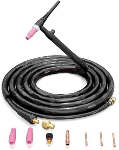 haxiaoer WP-17V TIG Welding Torch - Lift TIG Torch for Stick/MIG Welder Machines - 10FT Cable with 10-25mm² Quick Connector & 35-50mm² Adapter - Includes Holster & Complete Accessory Kit