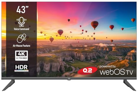 Q.2 Téléviseur Intelligent 43 4K UHD LED – Smart TV avec webOS, HDR, Wi-FI, Bluetooth.