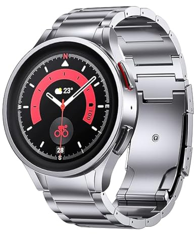 synsing 20mm Titan Armbänder kompatibel mit Samsung Galaxy Watch 7/6/5/4/FE 44mm 40mm, No Gap Metallarmband für Galaxy 6 Classic Band 47mm 43mm/5 Pro 45mm/4 Classic für Herren