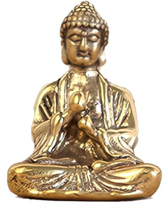 YUVKIN 2 pezzi Mini Portatile in Ottone Vintage, Statua di Buddha Tascabile, Figura Scultura, Statua Buddha Home Office scrivania Ornamento Decorativo, Buddha Statua Giocattolo Regalo