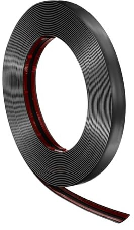 QUARKZMAN 20mm x 10m Wandleiste Abzieh- Und Klebefliesenleiste Rahmen Flexibles PVC Selbstklebend DIY Akzentstreifen Für Wand Decke böden Schrank Fliese Kante Bordüren Spiegel Matt Schwarz