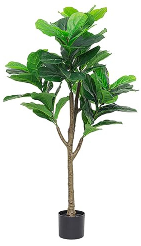 Ficus Microcarpa, Figuier Lyre Artificiel En Pot, Faible Entretien, Idéal For La Décoration De La Maison, Du Bureau, Du Salon Ou De La Salle De Bain(Style B,120cm/47in)