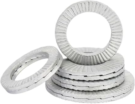 Double Layer self-Locking washers Anti-Loosening Washers Belleville Washers Vibration-Resistant Locking Fasteners for Automotive,IndustrialMachinery,Construction Equipment & Maintenance (5/16,20)