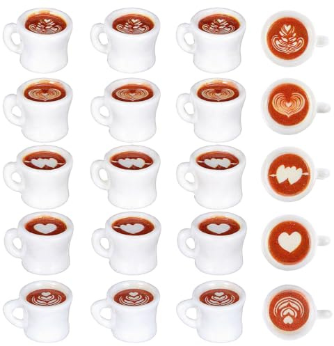 20 mini tazze da caffè in resina 5 stili in miniatura tazza da caffè piccola bevanda cibo finto set da cucina stoviglie tazza ornamento accessorio per la casa delle bambole per la cucina delle bambole