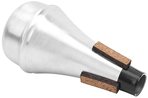 Taidda Silenciador de Trompeta Aleación de Aluminio Silenciador de Práctica Recto para Principiantes Universal M25 Plata para Reducción de Ruido por la Noche para Entusiastas de la Trompeta