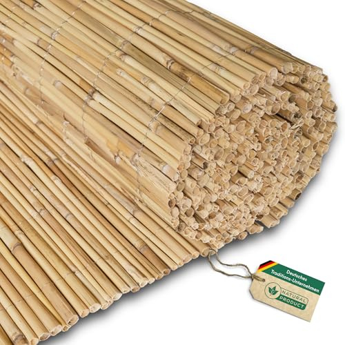 Hiss Reet® Schilf Sichtschutz, Schilfrohrmatte Premium I Schilfmatte als Perfekter Windschutz für Balkon, Zaun & Garten I 120 x 300 cm
