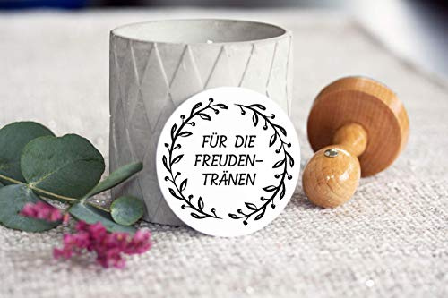 Hochzeitsstempel mit Holzgriff rund Nur für Freudentränen Hochzeit