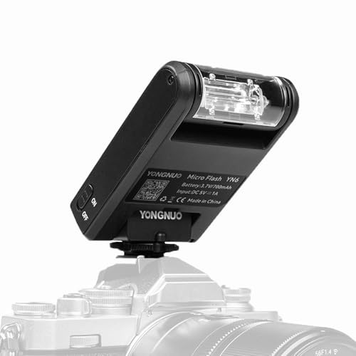 YONGNUO YN6 Manual Mini Standard Hot Shoe Flash, Typc C Charging Interface on Camera Flash Speedlite with Built-in Li Battery for Canon Nikon Pentax Olympus Fuji DSLR Cameras