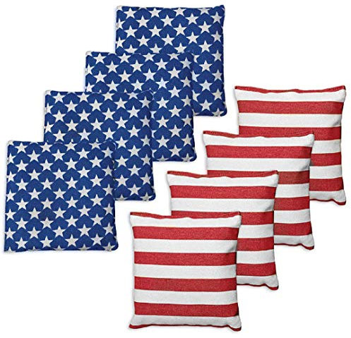 Barcaloo Cornhole Sitzsäcke, wetterfest, Größe und Gewicht, 8 Stück, Entenstoff, ideal für Maisloch, Sitzsack-Wurfspiel und mehr, inklusive Cornhole Bag Tragetasche