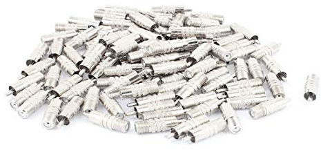 New Lon0167 100 Pcs F-Type Female to RCA Male RF Adapter Connector Coax Jack Silver Tone(100 Stücke F-Typ Buchse auf Cinch-Stecker R_F_SS Adapter Stecker Koaxbuchse Silber Ton