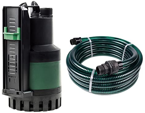 DAB Nova Up 300 M-AE mit Ablaufschlauch 7 Meter - Flachsauger-Tauchpumpe - 10.000 L/Std. - 380W - Förderhöhe 7,5 m - Korngröße 10 mm - Mit Sensor - Kit