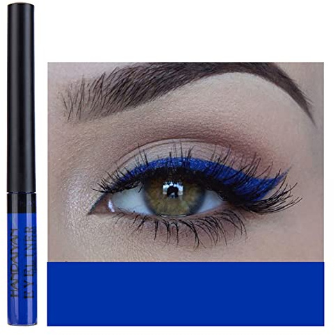 Coloured Eyeliner, Matte Liquid Blue Eyeliner Long-Lasting Waterproof Liquid Eye Liner, Highly-Pigmented Colourful Eye Liner for Eye Makeup Tools, Black, White, Brown(Only Royalbue)