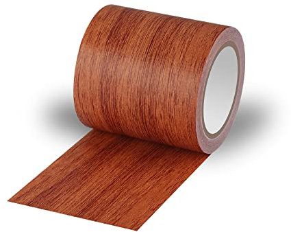 AIEX 1pc Riparazione Nastro per Legno, 5,7 cm x 4,57 m Toppa adesiva per Riparazioni di Venature del Legno per Tavoli, Sedie, Battiscopa, Porte (Marrone)