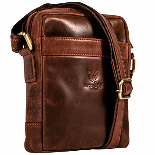 MATADOR Kleine Umhängetasche Männer Leder Tasche Crossbody BAG Herren Handytasche Schultertasche Reisetasche Outdoor Urlaub Gents